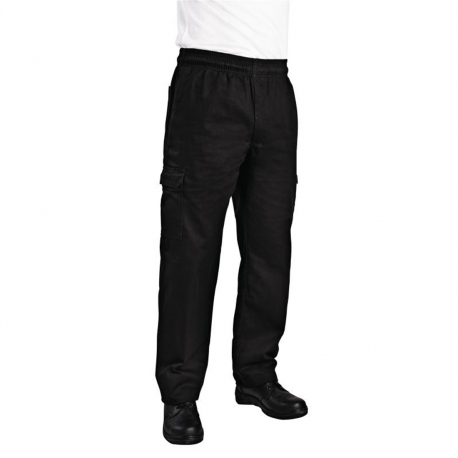 Chef Works Unisex Slim Fit Cargo Chefs Trousers Black XL