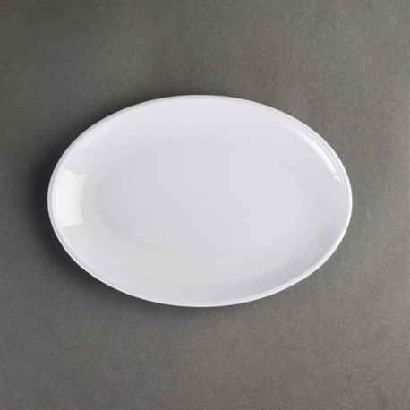 Kristallon Melamine Oval Coupe Plates 225mm (Pack of 12)