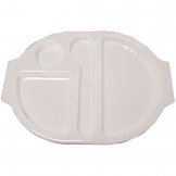Kristallon Large Polycarbonate Compartment Food Trays White 375mm