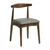 Austin Dining Chair Vintage with Helbeck Saddle Ash Seat (Pack of 2)