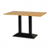Turin Metal Base Pedestal Rectangle Table with Soft Oak Top 1200x700mm