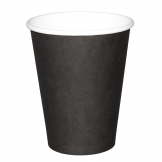 Fiesta Disposable Coffee Cups Single Wall Black 225ml / 8oz (Pack of 1000)