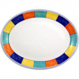 Churchill New Horizons Chequered Border Oval Platters 360mm (Pack of 12)