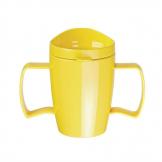 Kristallon Heritage Double-Handled Mugs with Lids Yellow 300ml (Pack of 4)