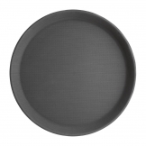 Kristallon Polypropylene Round Non-Slip Tray Black 280mm