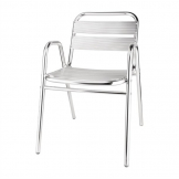 Bolero Aluminium Stacking Chairs Arched Arms (Pack of 4)