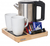 Canterbury Light Wood Compact Welcome Tray + Optional Canterbury Kettle