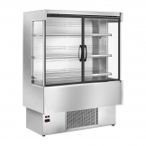 Zoin Silver Multideck Display Stainless Steel Finish with Hinged Doors 1500mm