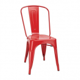 Bolero Bistro Steel Side Chair Red (Pack of 4)