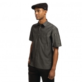 Chef Works Unisex Detroit Denim Short Sleeve Shirt Black XL