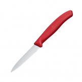 Paring Knife, Pointed Tip, Serrated Edge 8cm Red