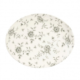 Churchill Rose Chintz Oval Coupe Plates Grey 317mm (Pack of 6)