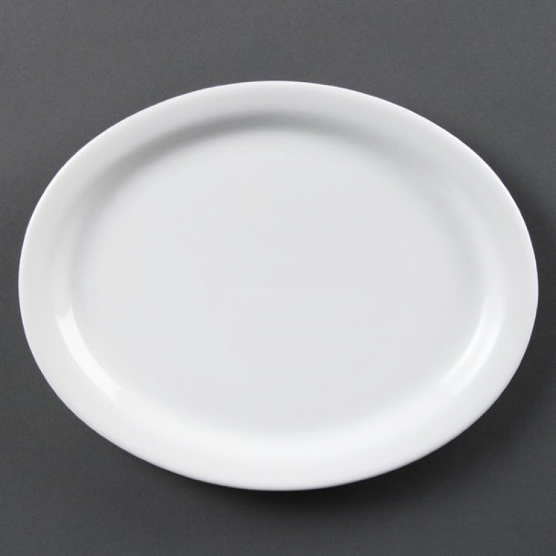Olympia Whiteware Oval Platters 250mm (Pack of 6)