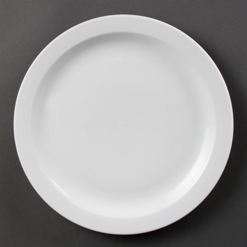 Olympia Whiteware Narrow Rimmed Plates 280mm 6 Pack